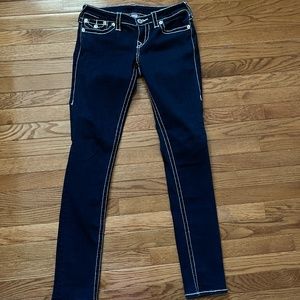 True Religion Skinny Dark Blue Jeans 28 x 33 Rise 7.5 - Worn Once - SOLD.